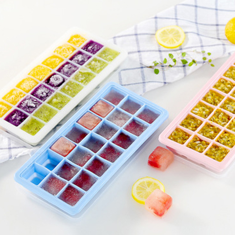 hot sale Ice Cube Maker High Quality 24 Cavity Silicone Ice Cube Mold Silicone Ice Cube Tray Molds with Lid