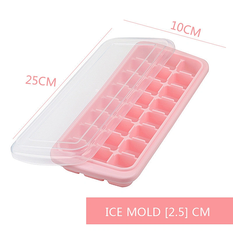 hot sale Ice Cube Maker High Quality 24 Cavity Silicone Ice Cube Mold Silicone Ice Cube Tray Molds with Lid